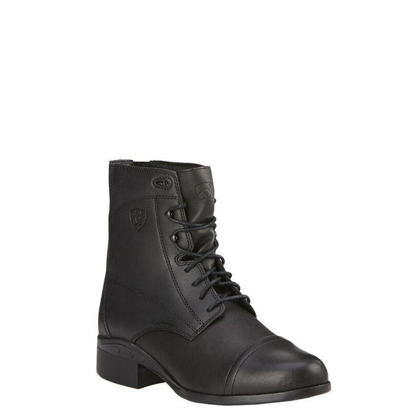 high top black riding boot with black laces