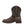 Load image into Gallery viewer, side view of mid-rise dark brown cowgirl boot with light blue embroidery 
