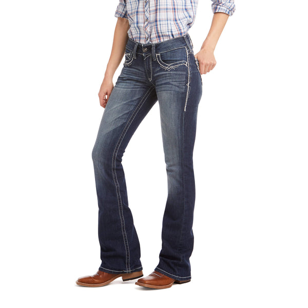 Ariat Women's R.E.A.L. Entwined Mid Rise Stretch Boot Cut Jean - Marine WO.AP.JEANFASHIONARIAT INTERNATIONAL INC