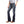 Load image into Gallery viewer, women&#39;s dark blue distressed boot leg denim jeans with white pocket stitching
