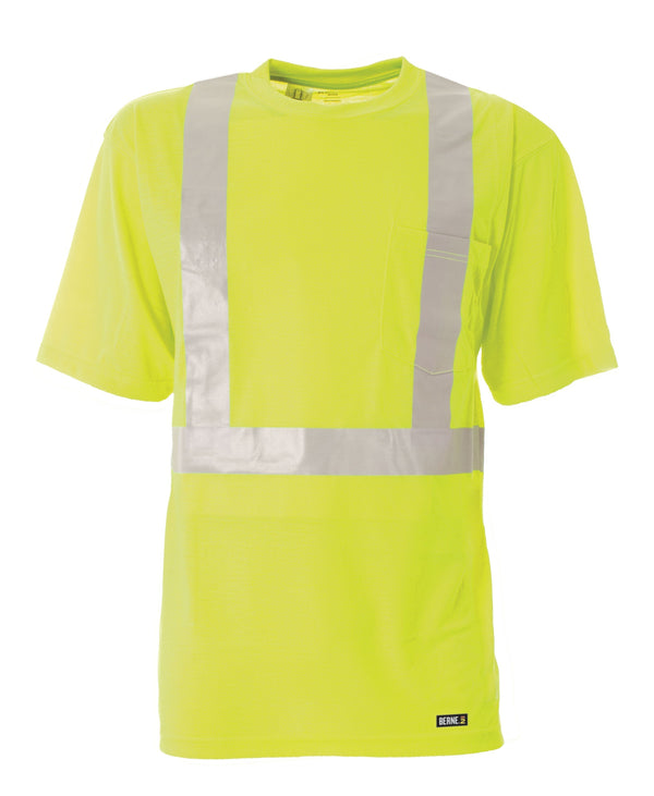 reflective yellow and silver safety shirt