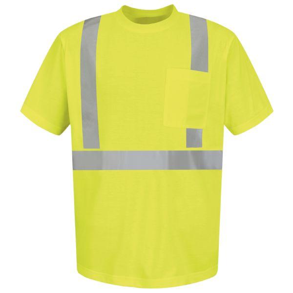 yellow and silver reflective safety shirt with chest pocket