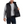 Load image into Gallery viewer, man holding one side of insulated black vest open showing zipper pocket over grey long sleeve shirt
