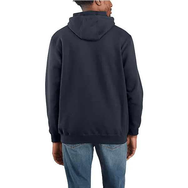 back of man wearing black hoodie