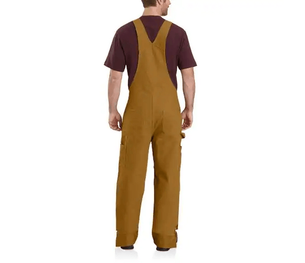 Carhartt Men's - Quilt - Lined Washed Duck - Brown Bib Overalls WORK AP.BIB INSULATEDCARHARTT, INC.