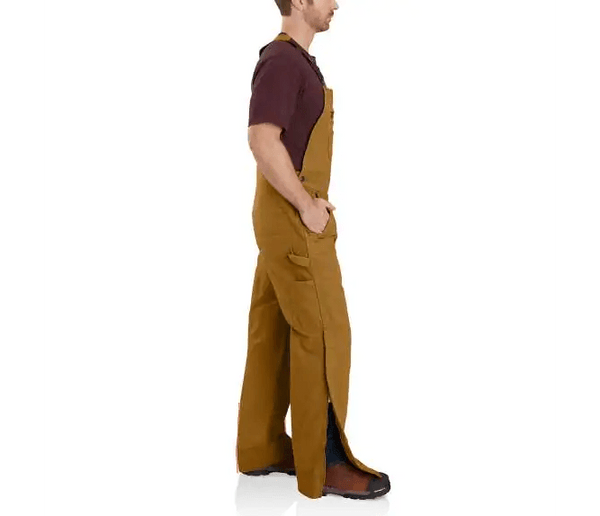 Carhartt Men's - Quilt - Lined Washed Duck - Brown Bib Overalls WORK AP.BIB INSULATEDCARHARTT, INC.