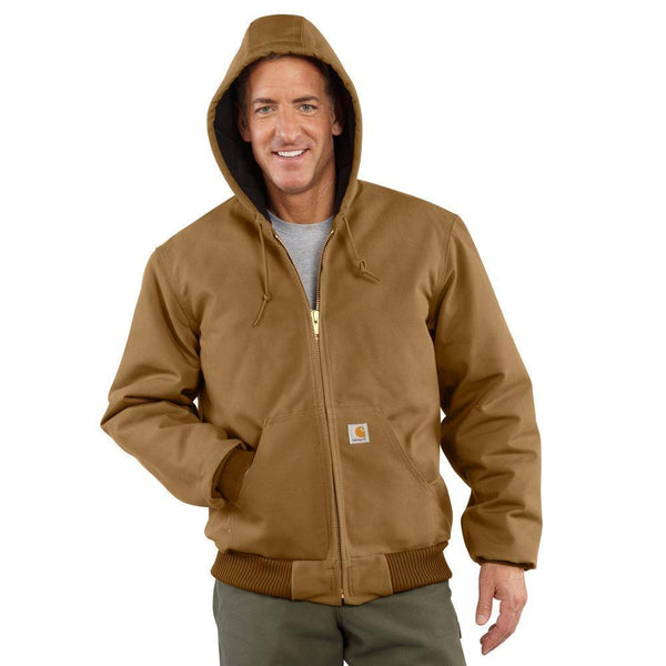Carhartt Men’s Quilted-Flannel-Lined Duck Active Jacket - Brown WORK AP.OUTERWEAR INSULATEDCARHARTT, INC.