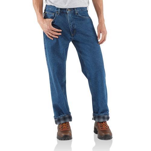 Carhartt Men's Relaxed Fit Flannel Lined Jeans - Darkstone – Go