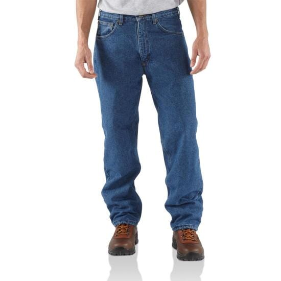Carhartt Men's - Relaxed Fleece Lined Jean - Dark Stone WORK AP. DEN FLAN/FLCNELCARHARTT, INC.