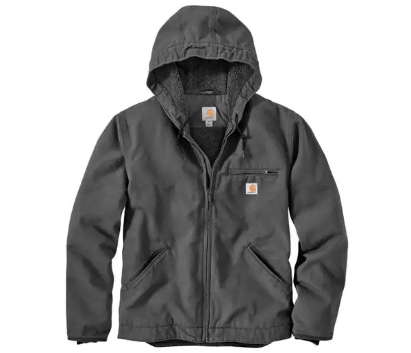 Carhartt Men's - Washed Duck Sherpa Lined Jacket - Gravel Grey WORK AP.OUTERWEAR INSULATEDCARHARTT, INC.