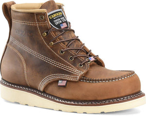 mid-rise tan work boot with light brown sole
