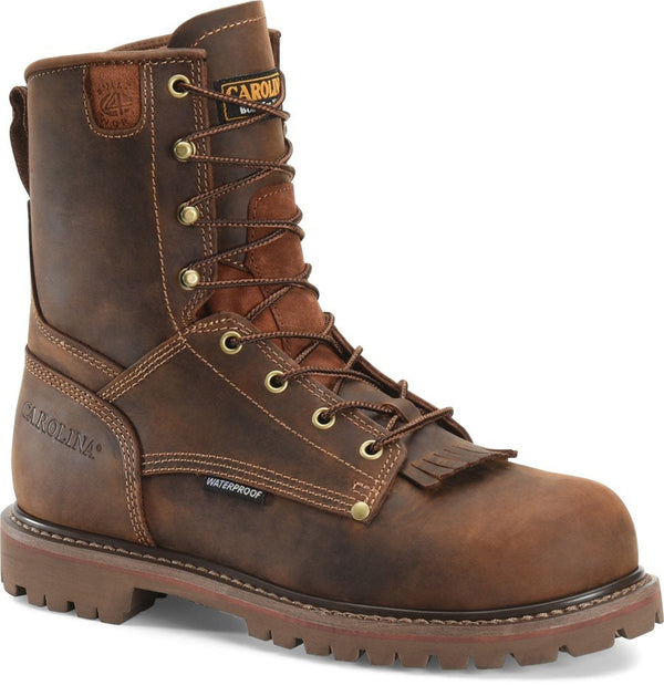 hightop dark brown boot with brown sole