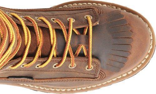 round toe Kiltie on brown work boot
