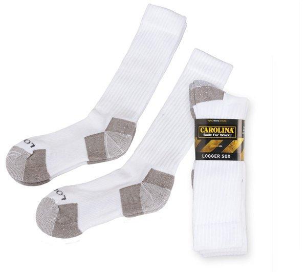Carolina Men's White Logger Socks WORK AP. SOCKS ALL SEASONCAROLINA SHOE COMPANY