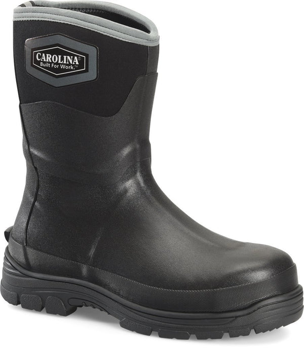 high top black rubber pull on work boot boot