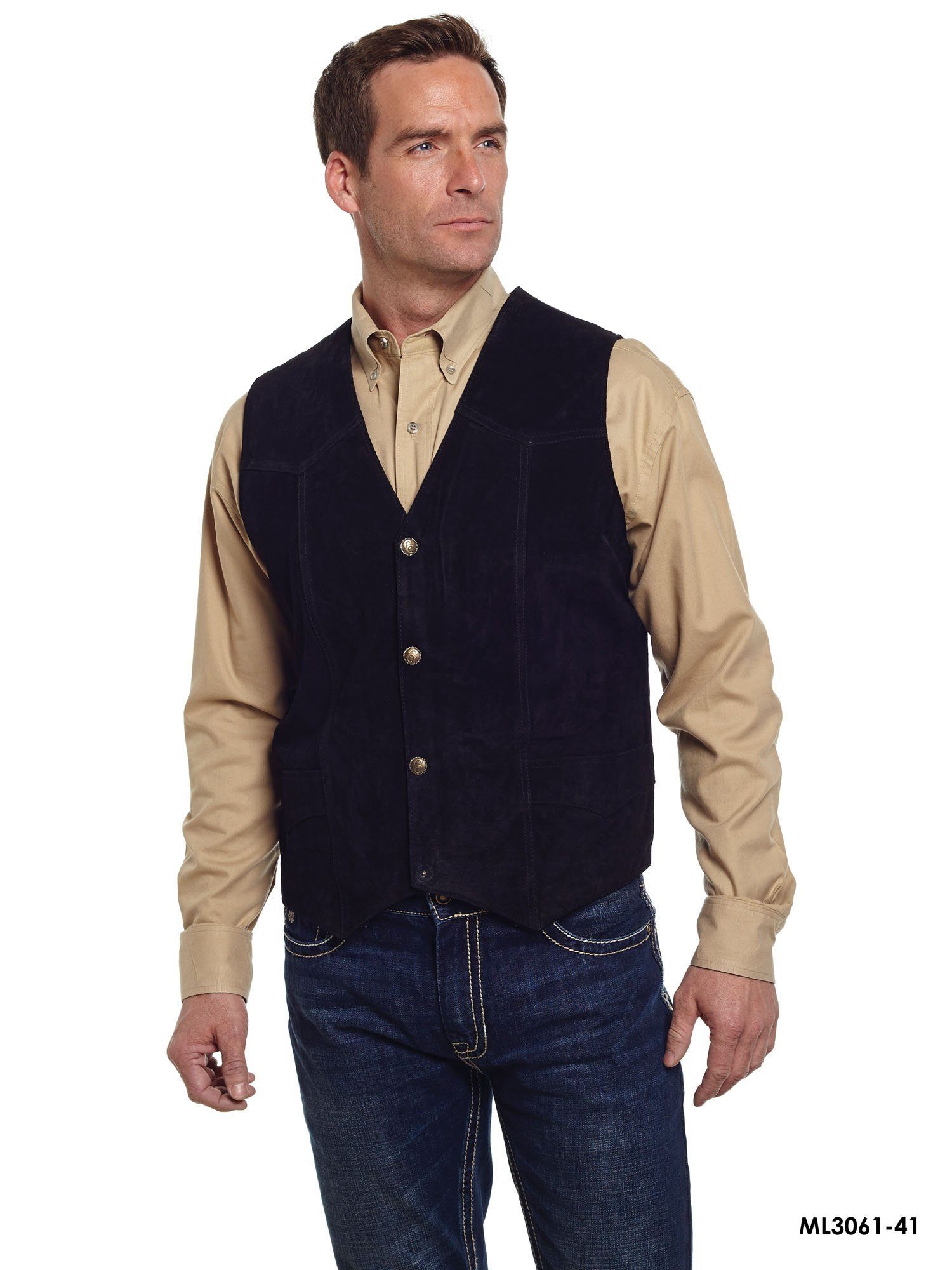Cripple Creek Men's Leatherwear Black Vest — Go Boot Country