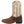 Load image into Gallery viewer, alternative side view of cowgirl boot with brown/white shaft with embroidery and brown vamp with leather tassels 

