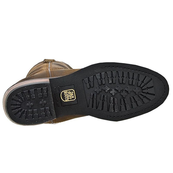 black sole with yellow logo in middle