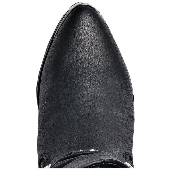 pointed toe on black boot