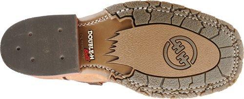 brown sole with dark brown heel and brown logo on foot bed