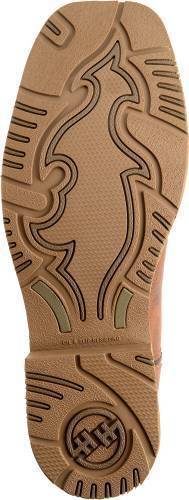 light brown sole with brown accents and brown logo on heel