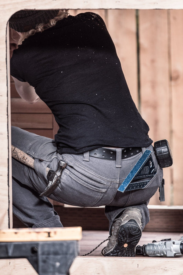 Dovetail Women's Britt Utility Mid - Rise Pants in Dark Grey Canvas WOMENS WORKPANTSDOVETAIL WORKWEAR