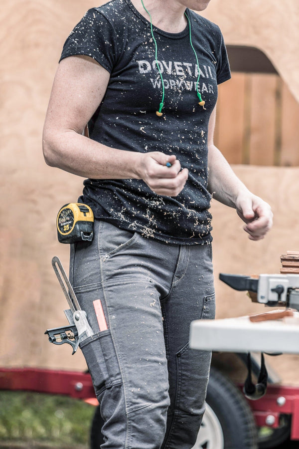 Dovetail Women's Britt Utility Mid - Rise Pants in Dark Grey Canvas WOMENS WORKPANTSDOVETAIL WORKWEAR