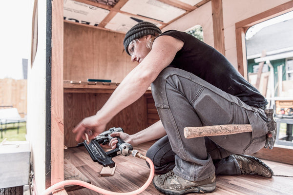 Dovetail Women's Britt Utility Mid - Rise Pants in Dark Grey Canvas WOMENS WORKPANTSDOVETAIL WORKWEAR