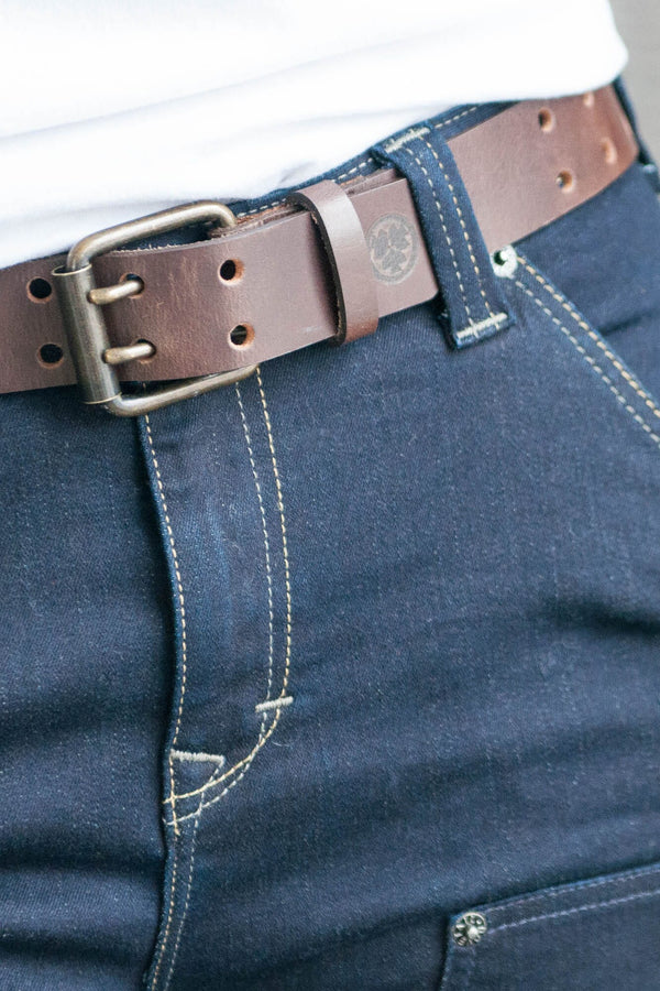 Dovetail Women's Double Pronged Work Belt in Brown Clay ACC.LEATHER BELT WOMENSDOVETAIL WORKWEAR