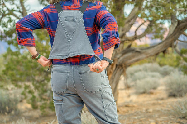 Dovetail Women's Freshley Drop Seat Overalls in Grey Thermal Denim WOMENSINSULATEDBIBSDOVETAIL WORKWEAR