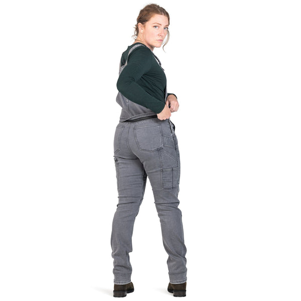Dovetail Women's Freshley Drop Seat Overalls in Grey Thermal Denim WOMENSINSULATEDBIBSDOVETAIL WORKWEAR