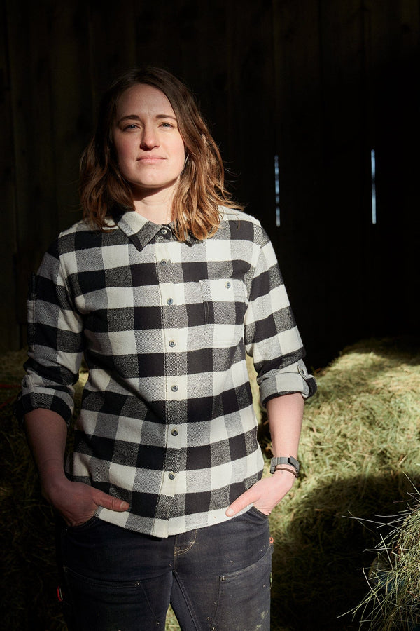 Dovetail Women's Givens Chunky Buffalo Flannel Work Shirt in Black White WOMENSWORK FLANNELDOVETAIL WORKWEAR