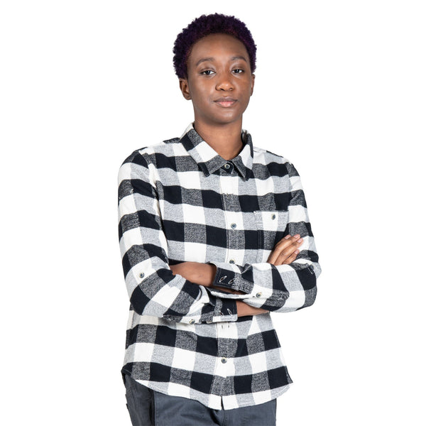 Dovetail Women's Givens Chunky Buffalo Flannel Work Shirt in Black White WOMENSWORK FLANNELDOVETAIL WORKWEAR