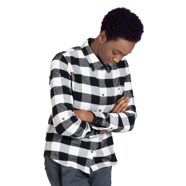 Dovetail Women's Givens Chunky Buffalo Flannel Work Shirt in Black White WOMENSWORK FLANNELDOVETAIL WORKWEAR