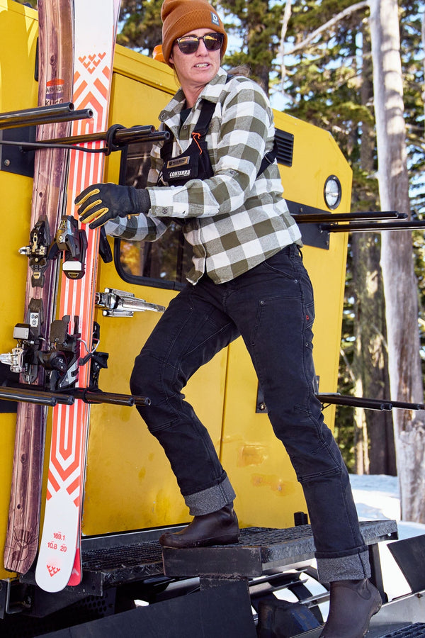 Dovetail Women's Givens Chunky Buffalo Flannel Work Shirt in Green and Cream WOMENSWORK FLANNELDOVETAIL WORKWEAR