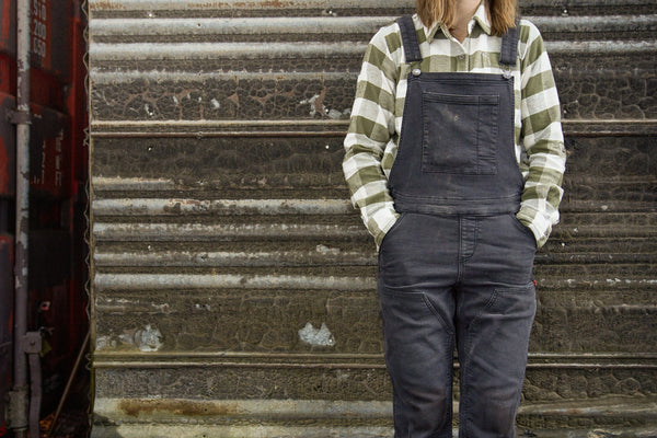 Dovetail Women's Givens Chunky Buffalo Flannel Work Shirt in Green and Cream WOMENSWORK FLANNELDOVETAIL WORKWEAR