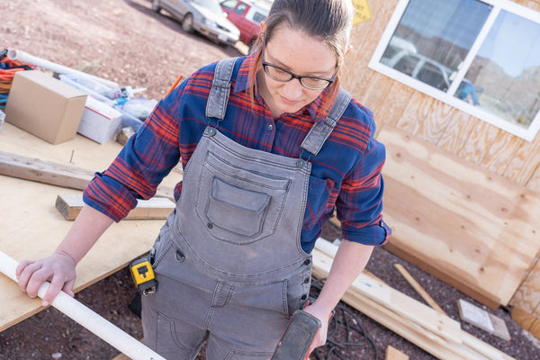 Dovetail Women's Givens Stretch Flannel Work Shirt in Navy and Orange WOMENSWORK FLANNELDOVETAIL WORKWEAR