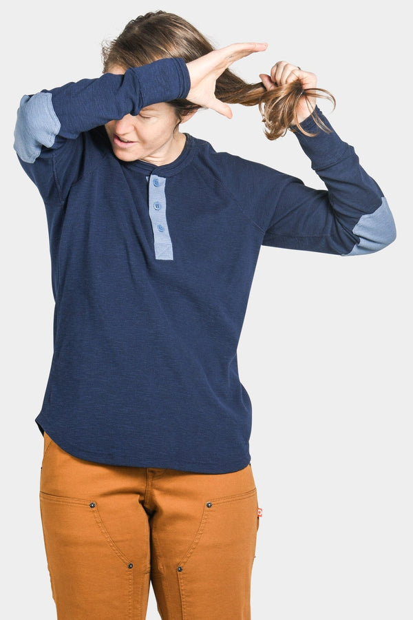 Dovetail Women's Rugged Thermal Henley in Navy Blue WOMENS WORK KNITS/HENLDOVETAIL WORKWEAR
