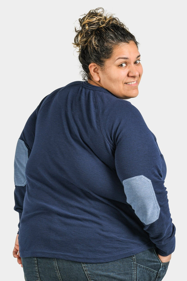 Dovetail Women's Rugged Thermal Henley in Navy Blue WOMENS WORK KNITS/HENLDOVETAIL WORKWEAR