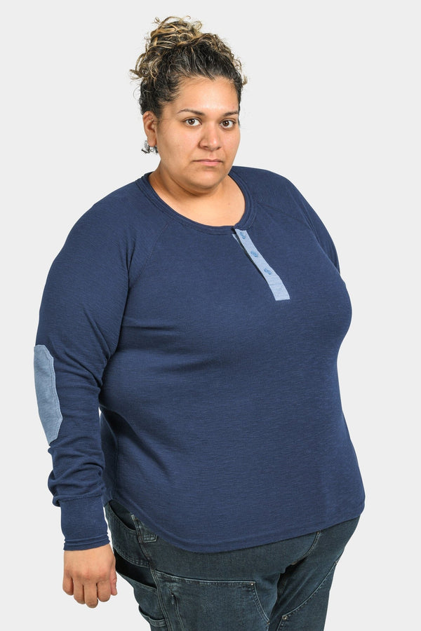 Dovetail Women's Rugged Thermal Henley in Navy Blue WOMENS WORK KNITS/HENLDOVETAIL WORKWEAR