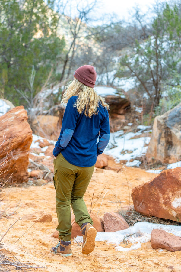 Dovetail Women's Rugged Thermal Henley in Navy Blue WOMENS WORK KNITS/HENLDOVETAIL WORKWEAR