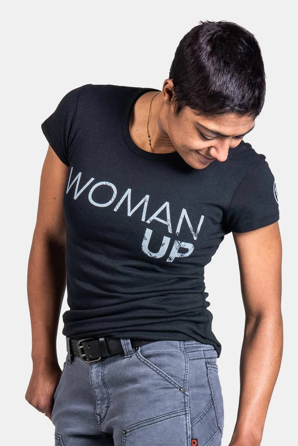 Dovetail Women's Woman Up™ Crew Neck Tee in Black WOMENS WORK T - SHIRTSDOVETAIL WORKWEAR