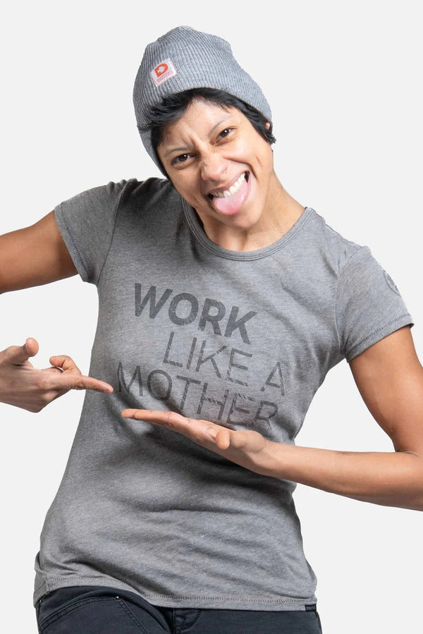 Dovetail Women's Work Like A Mother™ Crew Neck Tee in Grey WOMENS WORK T - SHIRTSDOVETAIL WORKWEAR