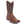 Load image into Gallery viewer, right angled view of mens square toe cowboy boot with a brown distressed vamp and a darker brown shaft with white, tan, and brown embroidered design
