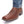 Load image into Gallery viewer, angled view of square toe distressed brown vamp cowboy boot with light blue jeans over shaft
