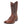 Load image into Gallery viewer, left angled view of mens square toe cowboy boot with a brown distressed vamp and a darker brown shaft with white, tan, and brown embroidered design
