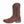Load image into Gallery viewer, left side view of mens square toe cowboy boot with a brown distressed vamp and a darker brown shaft with white, tan, and brown embroidered design
