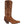 Load image into Gallery viewer, alternate side of high top brown cowgirl boot with white embroidery and narrow toe
