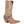 Load image into Gallery viewer, high top light brown cowgirl boot with white embroidery and american flag belt on vamp
