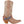 Load image into Gallery viewer, side of high top light brown cowgirl boot with white embroidery and american flag belt on vamp
